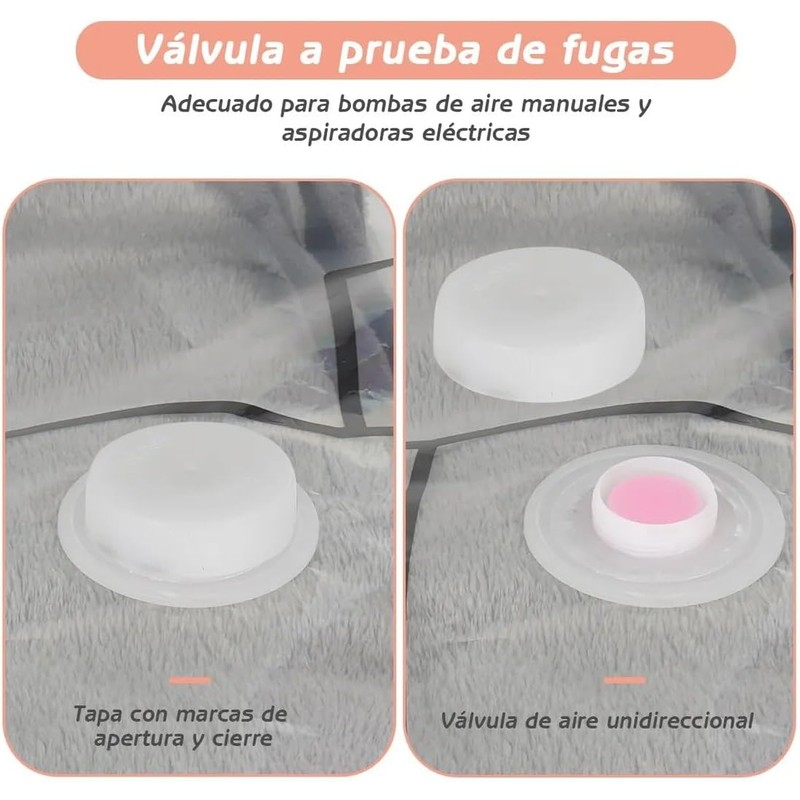 6 Piezas Bolsas de Almacenamiento de Vacío con Bomba Eléctrica,80%