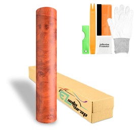 48"x108" (4FT x 9FT) Wood 1303 Wood Grain Vinyl Wrap Faux Finish Textured Self Adhesive Peel and Stick Roll Paper Film DIY Decal Bubble Free for Home Office Furniture Free Tool Kit