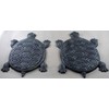 Set of 2 Iron Verdigris Garden Turtle Stepping Stone