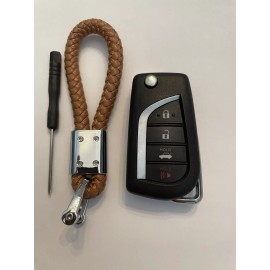 Unbranded Key Chain Holder for Lexus LX Keychain Woven Leather Strap Keyfob Ring Red Black