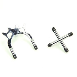 Jonny 8 Ball Chrome Cross & Bridge Rest Heads for Snooker or Pool