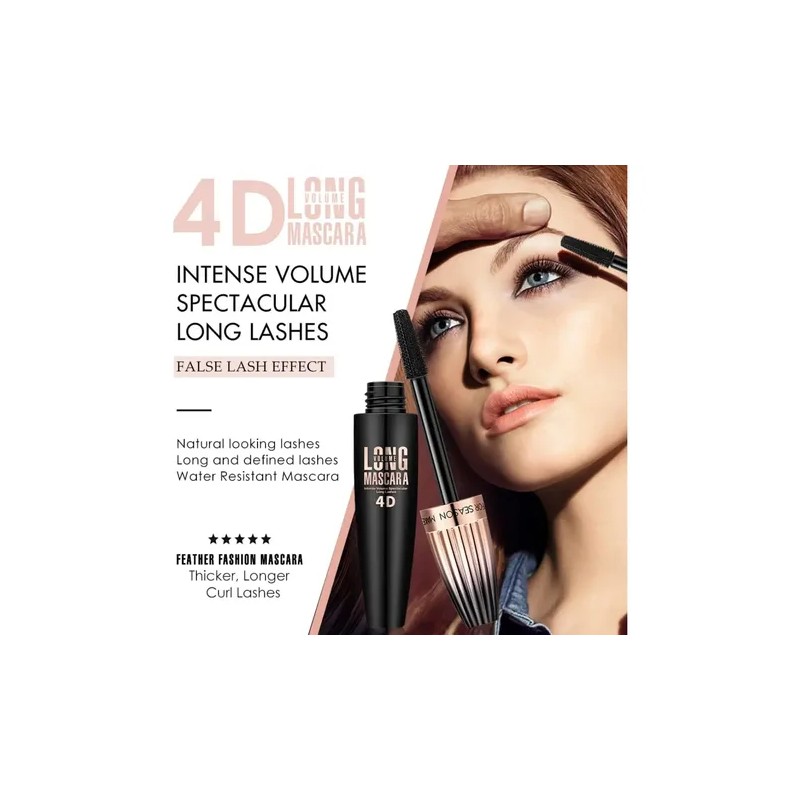 Máscara De Pestañas Aliver 4d Long Volume | Volumen Negro