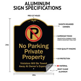 SignMission Designer Series Sign - Parallel to Curb Parking Only | Black & Gold 18" X 24" Heavy-Gauge Aluminum Architectural Sign | Protect Your Business & Municipality | Made in The USA