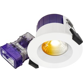 Luceco FType Regressed Ultra Downlight Power Change and Colour Change Temperature, Dim2Warm, 4W/6W, IP65 Rated, White