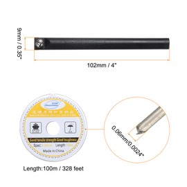 sourcing map 100m/328ft Molybdenum Screen Cutting Wire Line with Handle Phone LCD Cutting Wire Glass Separate Repair Tool, 0.06mm