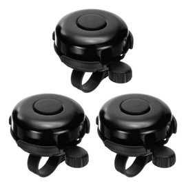 sourcing map 3pcs Bike Bell Classic Bicycle Bell with Loud Crisp Clear Sound Bike Ring Bell Aluminum Bike Accessories for Road Mountain Bike, Black