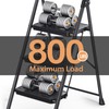 TOOLF 3 Step Ladder, Sturdy Steel Step Stool with Anti-Slip