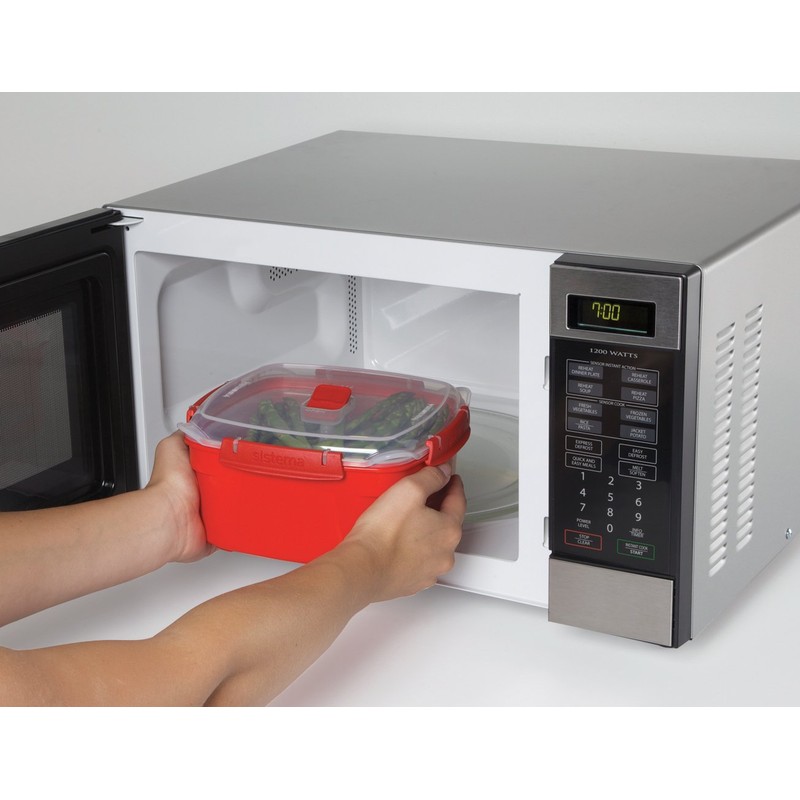 Sistema 1102 Insulated Food Boxes, Red/Transparent, 2.4 L