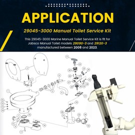 29045-3000 Marine Manual Toilet Service Kit Fit for 2008 to 2024 Jabsco 29090-3 & 29120-3 Series Toilet