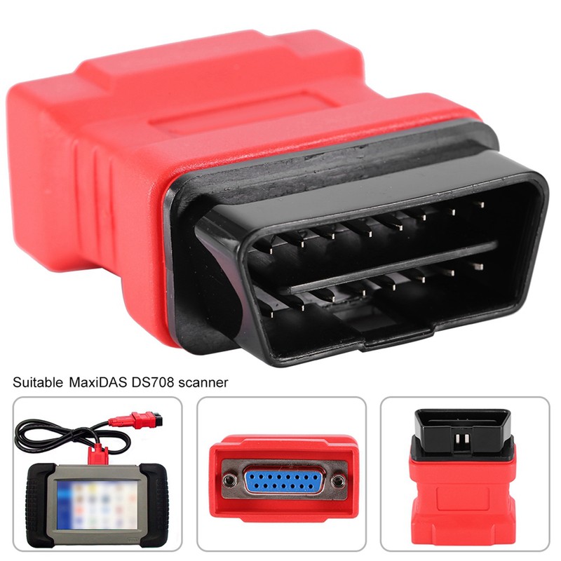 OBD II 16 Pin Adapter Connector for Maxidas DS708 Scanner