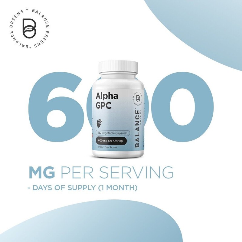 Balance Breens Alpha GPC Choline Supplement 600mg – 120 Vegetable