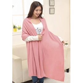 Wander Agio Womens Warm Long Shawl Winter Infinity Large Scarf Pure Color Pink