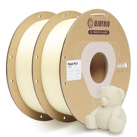 UJOYBIO PLA+ Filament 1.75mm White 2kg, High Toughness Neatly Wound PLA PRO Dimensional Accuracy +/- 0.02mm, 500 mm/s High Speed, 2 Pack 1kg Spools (2.2lbs) Hyper Filament for Most FDM 3D Printers