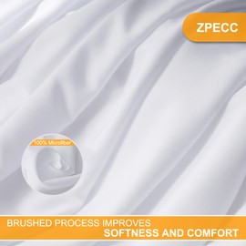 ZPECC Flat Sheets Only - 12 Pack Soft Microfiber Sheets, Bedding Essentials with Color-Coded Hem for Hosts of Hotel, Motel, Rental Properties or Airbnb (White, Full 81"x96")