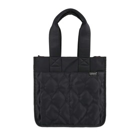 Liz Days Women's Tote Bag, Large Nylon, Tote Bag with Dividers, A4, Lightweight, Elegant, Quilting, Stylish, Shoulder Bag, Work or School Commutes, Black