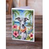 Caroline's Treasures Whippet Luau Greeting Cards Pack of 8 Blank