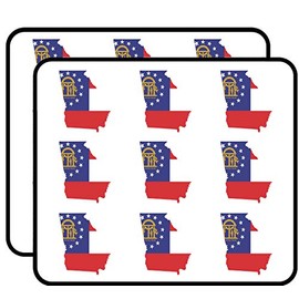 Georgia State Flag Outline Vinyl Stickers 2" Each 18 Pack Stickers Durable and Waterproof for Laptops, Cars, Phones