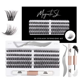 DM27 Eyelash Clusters, DIY Eyelash Extensions Kit with Applicator and Eyelash Glue and Seal, False Eyelashes, Natural Look, C D Curl, Soft Eyelashes, Length Mix, 10-16 mm, Pack of 120