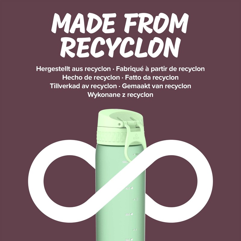 Ion8 Leak Proof Slim Water Bottle, Surf Green, 500 ml