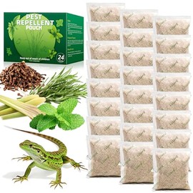24 Pack Natural Lizard Repellent Pouches, Lizard Repellent for Outdoor Yard Garden House | Long-Lasting Protection | Safe for Dogs and Children