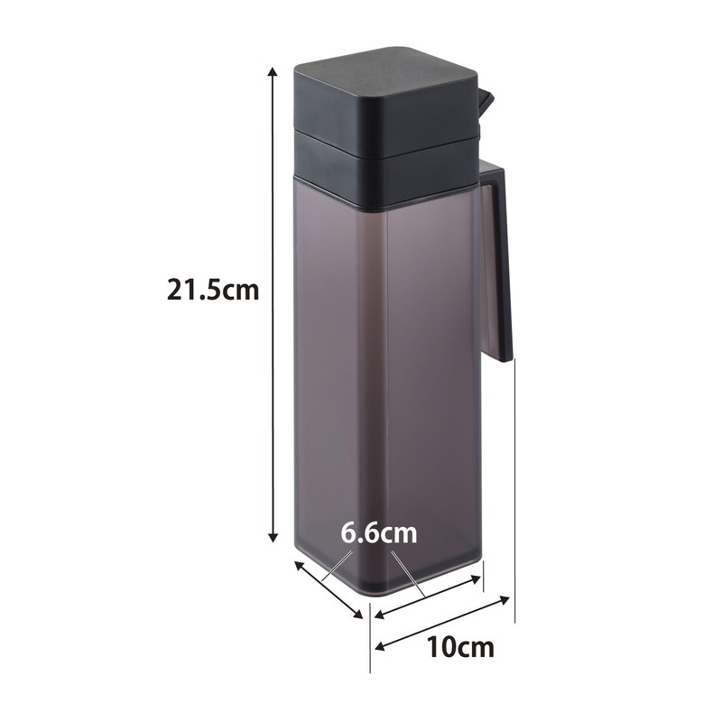 Yamazaki 1518 Condiment Bottle with Lid, Black, W 2.6 x