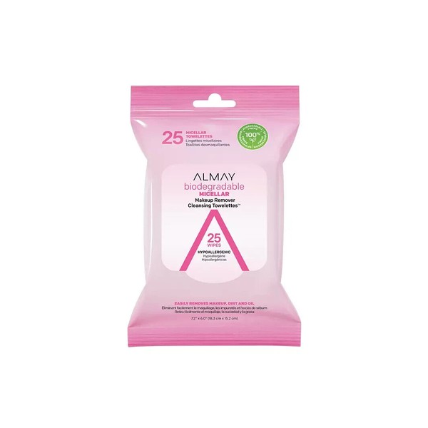 Almay 2X Almay Micellar Makeup Remover Cleansing Towelettes, 25 Ct,