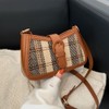 RTGGSEL Women's Contrast Color Plaid Striped Saddle Crossbody Shoulder Underarm