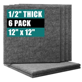 Uoisaiko Felt Cork Board for Wall: Extra Large Bulletin Board for Office - 0.5 Inch Thick Corkboard Tiles 6 PCS Grey Pin Board Squares Adhesive