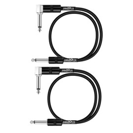 Augioth 18 Inch Guitar Patch Cable 45 CM Performance Guitar Effect Pedal Cables Straight to Angled 2Pack