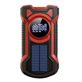 Fahgaer Hand Crank Solar Radio Portable AM/FM/Weather Radio with LED Flashlight Bluetooth 5.0 Speaker Emergency Radio-A