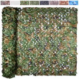 Yeacool Camouflage Netting Military Camo Nets for Party Decoration Hunting Sunshade Camping Shooting(Woodland Camo 4.9ftx19.7ft)