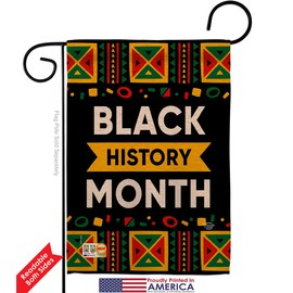 Celebrate Black History Month Garden Flag Set Wood Dowel Lives Matter BLMCelebrates African Americans Heritage Small Decorative Gift Yard House Banner Double-Sided Made In USA 13 X 18.5