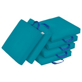 ECR4Kids SoftZone Floor Cushions, Square, Flexible Seating, Turquoise, 6-Piece