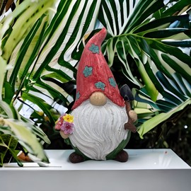 MIJOMA Garden Gnome Gnome Dwarf Garden Decoration Gnome for the Garden Home Decoration for Patio for Balcony (Green Jacket - 22 cm)