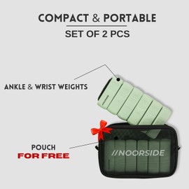 NOORSIDE Ankle weights and Adujstable Wrist Weights for Women and Men | Set of 2 (1.1 lb Each) | One Size Fits All | Perfect For Walking, Running, Pilates, Yoga, Workout