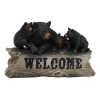 Rustic Forest Black Mama Bear And 3 Cubs Sitting On