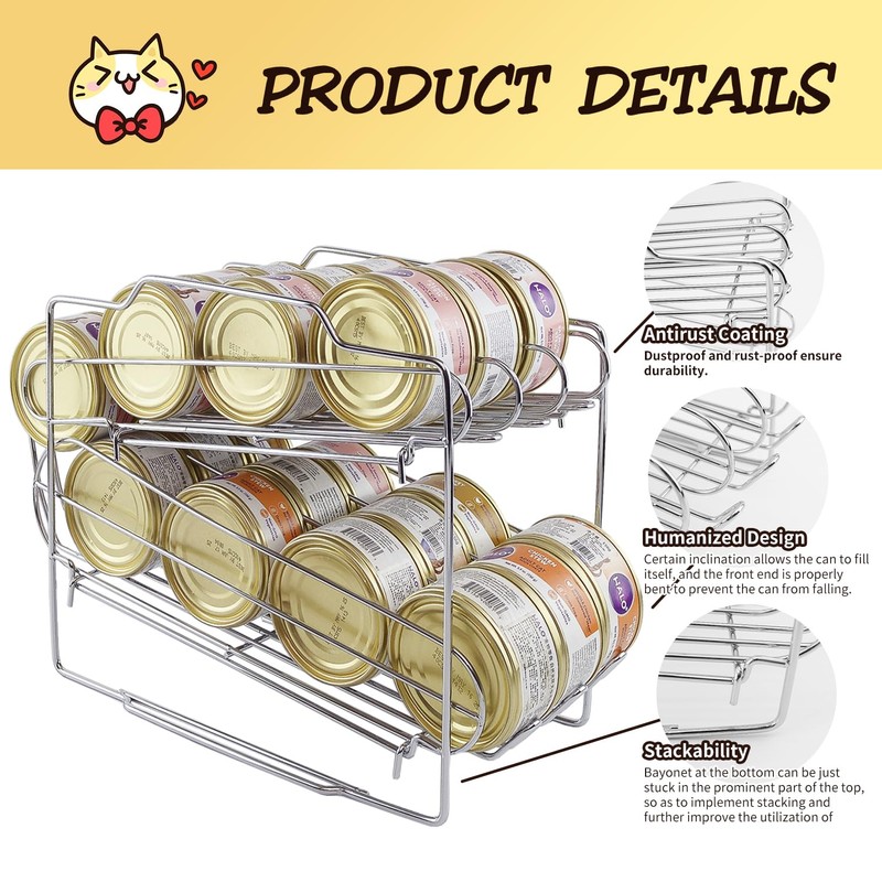 WIWIWISAM cat food can storage wet cat food can rack