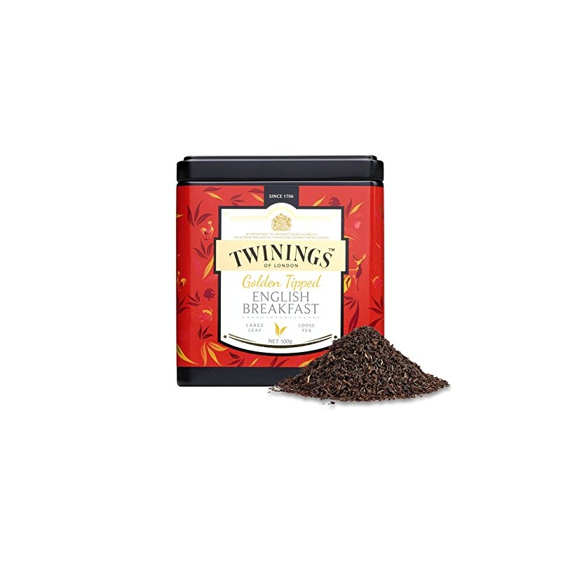 Twinings Golden Tipped English Breakfast Loose Leaf Black Tea, 100