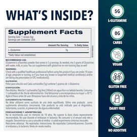 NF Sports Glutamine, L-Glutamina en polvo sin sabor 300 gr                                                                                            