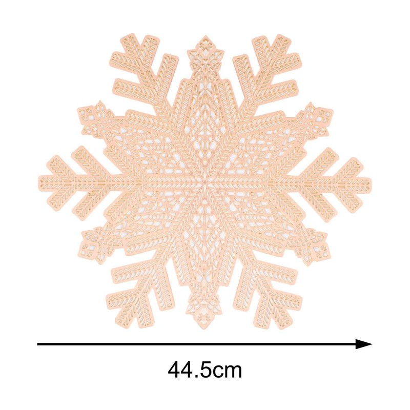 YöL Set Of 6 Gold Snowflake Placemats PVC Christmas Table
