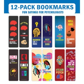 Creanoso I am a Psychologist Bookmarks (2-Sets X 6 Cards) – Daily Inspirational Card Set – Interesting Book Page Clippers – Great Gifts for Adults and Teens