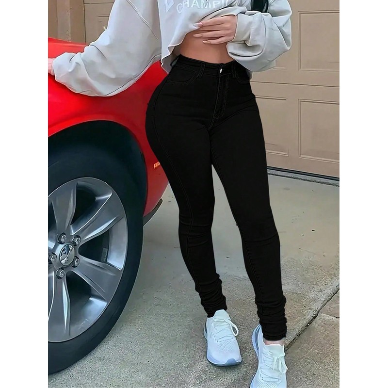 Foresi Jeans for Women High Waisted Skinny Stretchy Denim Long