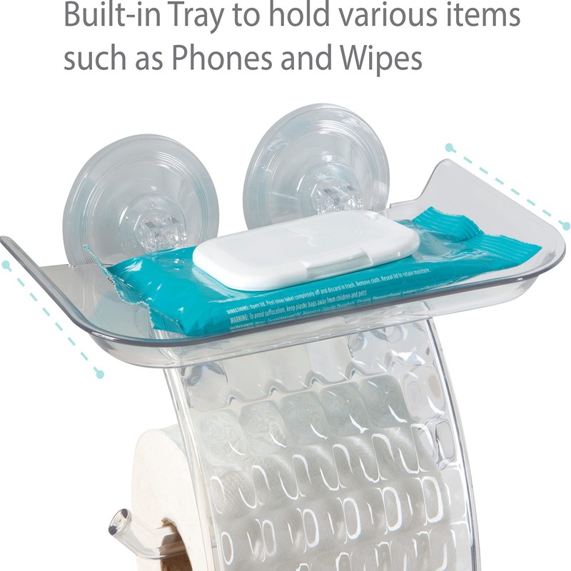 Bath Bliss Suction Cup Toilet Paper Dispenser | Power Lock