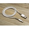 MOS Spring Lightning Cable Aluminum Heads, Spring Relief, White, 3ft