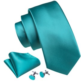 Barry.Wang Conjunto de corbata de seda tejida para hombre, gemelos formales de boda, B-maldivas, Talla única,FBASN-5712