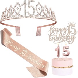 Bella Meri 15th Birthday Gifts for Girls, 15th Birthday Tiara Crown