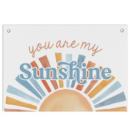 You Are My Sunshine Wall Decor, Rustic Linen Wall Hanging for Nursery Kids Room, Inspirational Quote Sign, Farmhouse Baby Room Wall Decor, 28x20in Banner - B05