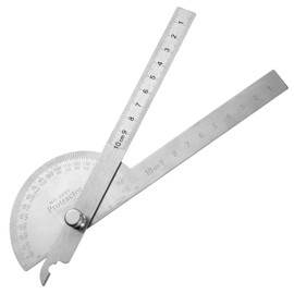 Heclia 180° Winkelmesser Edelstahl, Präzisions Winkelmesser für Holzbearbeitung, Metallbau, Bauwesen und Heimwerker, Verstellbarer Winkelmessers mit Rundskala für präzises Messen, Profi Messwerkzeug