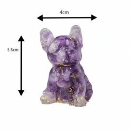 DWUENT Glass Dog Ornaments Purple Crystal Figurine for Pet Lovers, Glass Animals Desktop Decor Dog Statue Home Office Gifts