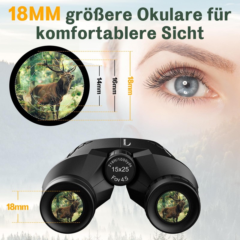 Aurosports Compact Binoculars for Adults and Kids 15x25cm High Performance